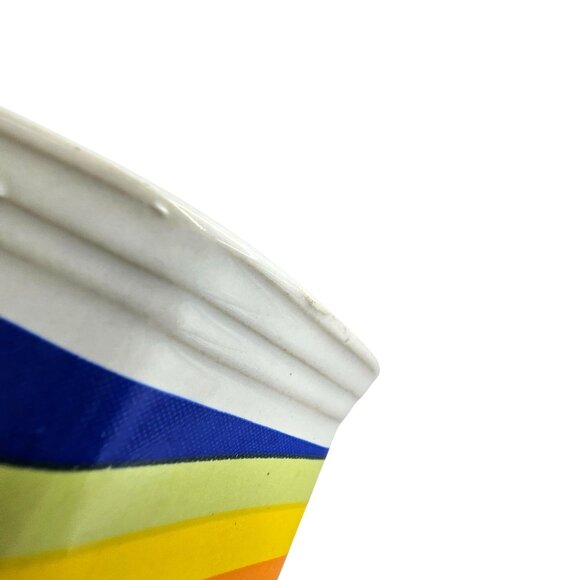 Vintage Rainbow Stripes Octagon Ceramic Mug Retro Pride - Picture 5 of 10